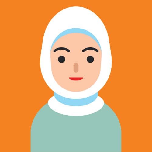 Muslim family learner illustration
