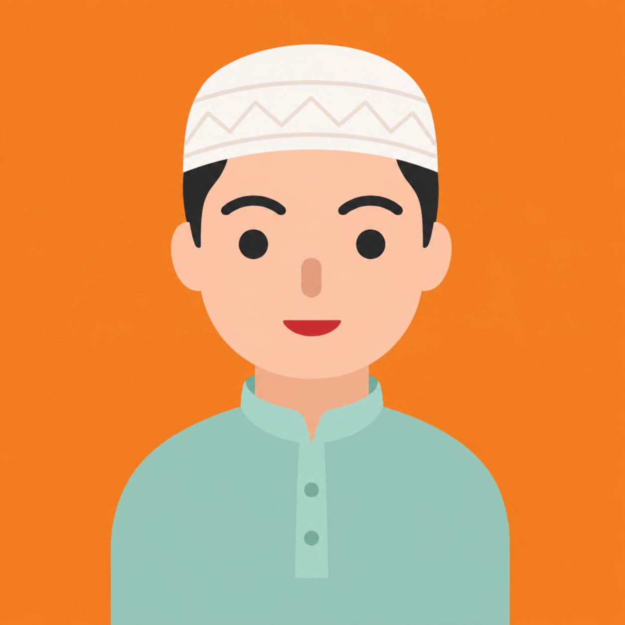 Muslim boy learner illustration