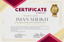Iman Sheikh Quran Reading Completion Certificate
